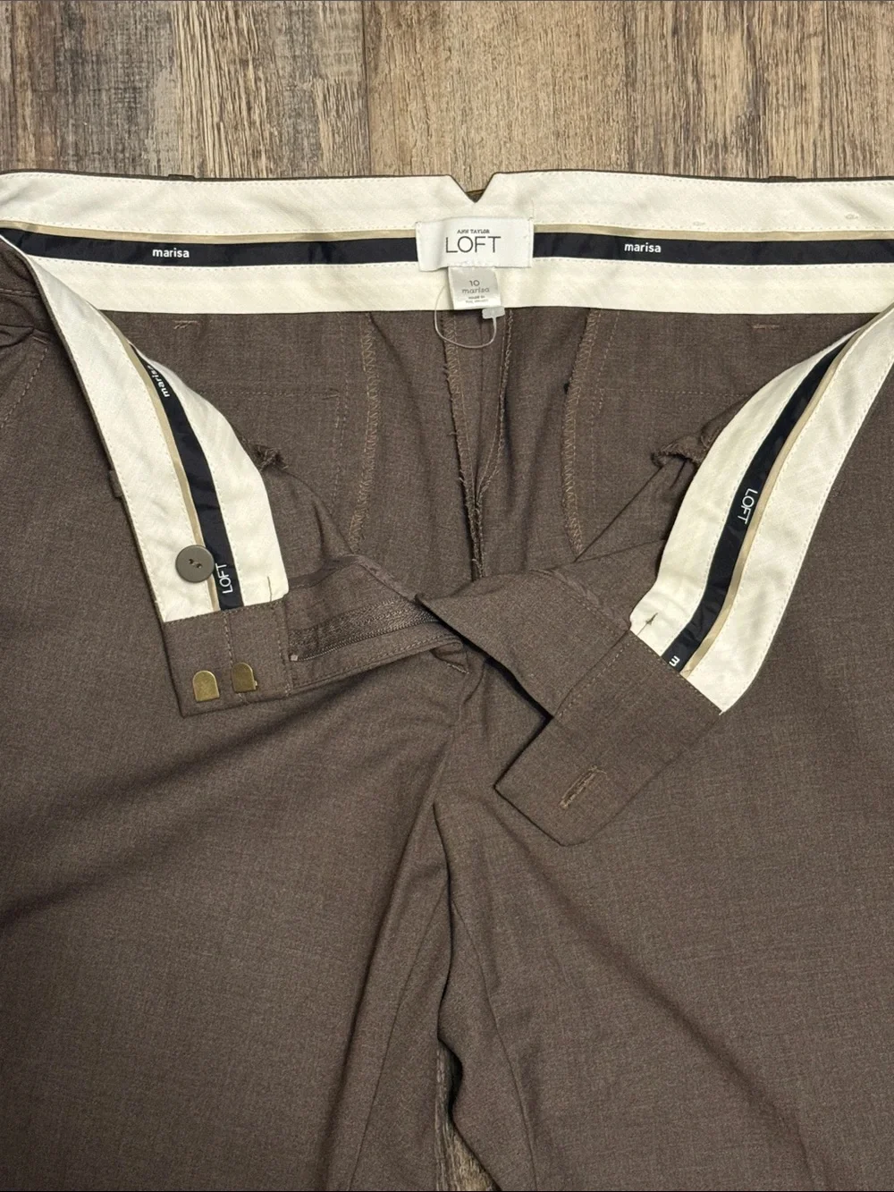 Ann Taylor Loft Marissa Wide Leg Brown Dress Pants Women’s Size 10